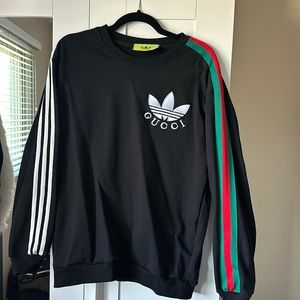 Gucci X Adidas Cotton Jersey Sweatshirt Black